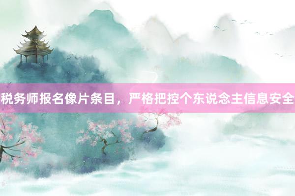 税务师报名像片条目，严格把控个东说念主信息安全